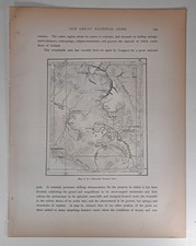 1872 Victorian Printed Engraving, Map of the Yellowstone National Park picture