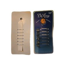 VTG 1941 De Long Safety Pins Box 12 Cards No. 2 Guarded Coils Near Mint NOS picture