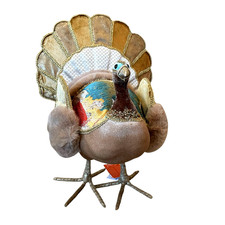 Rachel Ashwell Farmhouse Embellished Fabric Turkey 11x15 Thanksgiving Decor picture
