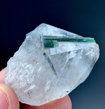 98 Cts Natural Tourmaline Crystal Combine with Quartz specimen from Afghanistan picture