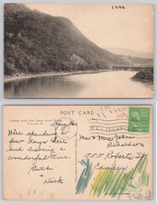 1946 Towanda PA James Street Bridge River View Whitman's Phototypes picture
