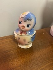 Vintage Topline top line Lefton Style Bluebird Sugar Bowl Jam Jar Kitschy Japan picture