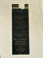 Miss Jeanne's School of Dance Arts Flat Matchbook Cover Bethlehem Pennsylvania picture