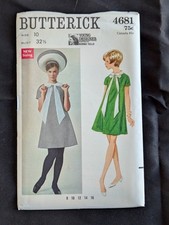 VTG 1968 Butterick 4681 Uncut Norma Tullo Dress Size 10 Bust 32.5 Retro Pattern picture