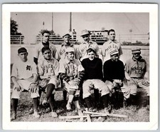 Vtg B&W Snapshot Mineola Ac Baseball Team Players Uniforms Bats C1913 picture