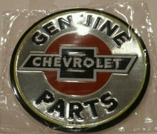 CHEVROLET GENUINE PARTS REFRIGERATOR MAGNET BRUSHED METAL 2.5