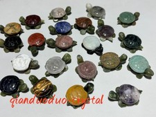 100pcs Mix Natural Quartz Turtle Carved Mini Crystal Skull Halloween Decor Gift picture