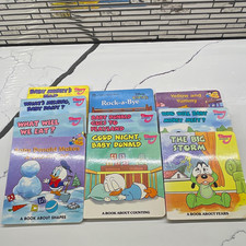 Vintage 1980s Disney Babies Board Book Lot of 10 Mickey Donald Pooh Concept Used picture