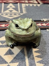 Vintage Arnels Large Green Ceramic Frog Toad Garden Figurine XL picture