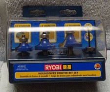 ** RYOBI - 3 Piece - Roundover - ROUTER BIT SET - 1/4, 3/8 and 1/2 - UNOPENED * picture