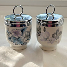 VTG Set Of 2 Royal Worcester Floral Egg Coddlers 