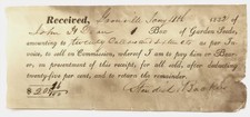 1832 antique STANDISH BACKUS granville ny GARDEN SEEDS John H Dean RECEIPT picture