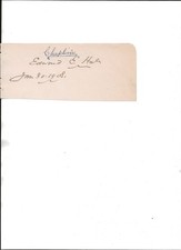 Edward Everett Hale autograph cut 1908-author-historian-minister picture