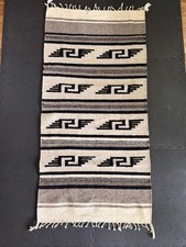 Vintage Southwestern Zapotec Style Handwoven Wool Rug 60”x28” Wall Hanging   picture