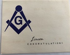 Masonic Congratulatory Note On Becoming A Master Mason -E9A-16 picture