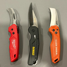 Milwaukee FASTBACK DEWALT Klein Tools Pocketknife Lot 3 knives picture
