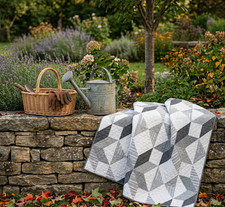 Lunar Phase Patchwork Queen Size Cotton Finished QUILT picture