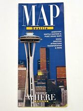 1999-2000 Where SEATTLE Travel Tourism Transportation Street Walking MAP EUC picture