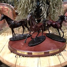 Franklin Mint GIL PARKER Bronze Horses The Origins Of Champions Set picture
