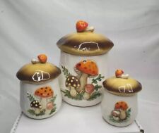 Vintage Sears & Roebuck Merry Mushroom 3 Pc Canister Set Japan picture