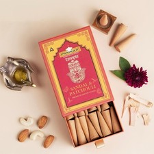 2 X Mangaldeep Temple Premium Bambooless Dhoop Cones - Sandal & Patchouli 40pcs picture