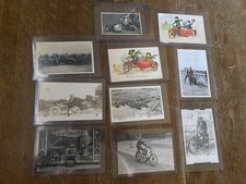 07: Lot of Ten Antique Motorcycle Related Images Vintage Photos Postcards RPPC picture