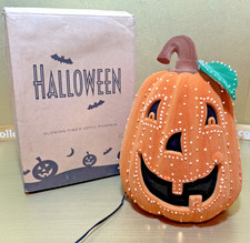 Vintage 2002 Avon Glowing Fiber Optic Pumpkin Jack-O'-Lantern Color Changing 🎃 picture