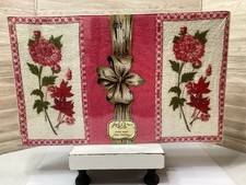 Vintage Royal Terry Towel Set Pink Roses  NOS  w/Box 1960’s Bathroom picture
