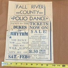 Vintage 1940s-1950s Polio Dance Poster - Hot Springs, South Dakota - Local Hist. picture