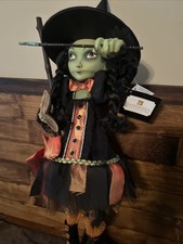 Katherine's Collection Halloween Witch 30” Doll Retired Spell Book Broom NWT picture