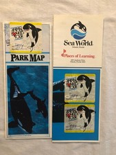 VTG 1986 Sea World Florida Park Map Lot picture