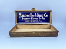 Antique Mandeville & King Flower Seed Store Display Box Silent Salesman picture