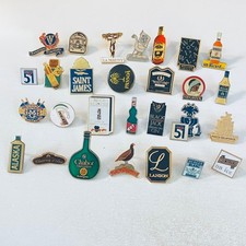 VTG lot 28 European  Liqueurs Enamel Lapel Pins Digestif Liquor PLEASE READ picture