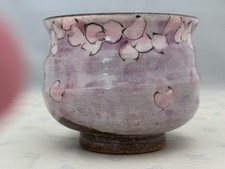 Higashi Takako Kutani Hana Sakura Matcha Chawan Bowl Signed Japan Pink picture