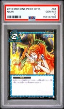 2013 MIRACLE BATTLE CARDDASS ONE PIECE OP16 #64 NAMI PSA 10 picture