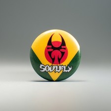 Soulfly Button Pin 1in | 2000s Nu Metal Band Badge | Max Cavalera Brazil Badge picture
