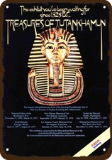 1977 KING TUT TUTANKHAMUN MUMMY & Exxon Vintg-Look DECORATIVE REPLICA METAL SIGN picture