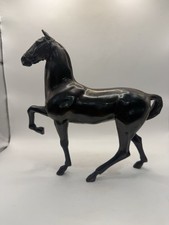 Vintage Cast Bronze Brass Horse Sculpture Prancing Equestrian Statue 9” * picture