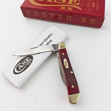 Case xx Knives Peanut Old Red Bone Handle Stainless Pocket Knife 03693 NEW picture