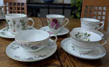 TEA CUPS/SAUCERS - All are MATCHED - Deluxe Selection - LOT OF 10 VINTAGE *SALE* picture