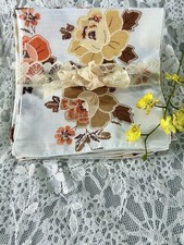 Vintage 70’s Madeira Cross Stitch Style Napkins Set Of 8 / 16” X 16” Autumn Fall picture
