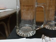 2 x Clear Glass Tankards With Star Cut Base 14oz 400ml picture
