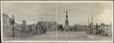 Photo:Reims France 1919 Ruins of Main Square WWI Panoramic Monument Statue picture