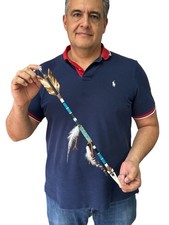 decorative  REAL NAVAJO ARROW , handcrafted , made by Carlos Longoria , Teal picture