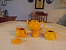 Hall's China Tea Pot Creamer And Sugar Lipton Tea Company. picture