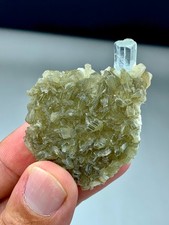85 CT Multi Faces Termination Terminated Aquamarine Crystal Combine Muscovite picture