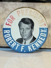 Original 1968 Robert F Kennedy for President RFK 3.5” Campaign Button Pin picture