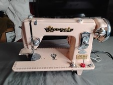 Vintage Sewing Machine  1950s Atlas Brand Deluxe Precision Pink Vtg Works picture