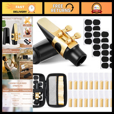 Treela 49 Pcs Alto Saxophone Replacement Kit Includes 1 Gold Sax Ligature 1 Mout picture