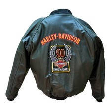 Original Harley Davidson 90th Anniversary Leather Jacket ~ Original Owner ~ Exc. picture